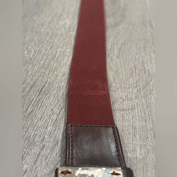 Brioni Size 44 Handmade in Italy Wine Burgundy Solid Brass Buckle Lux Belt EUC - Picture 10 of 14